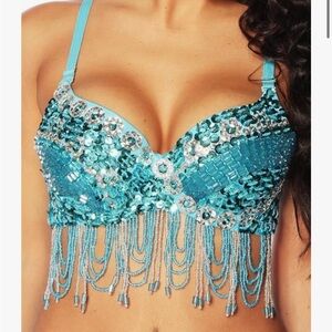 Belly Dance Blue Bra 1001 Night Belly Dance Costume